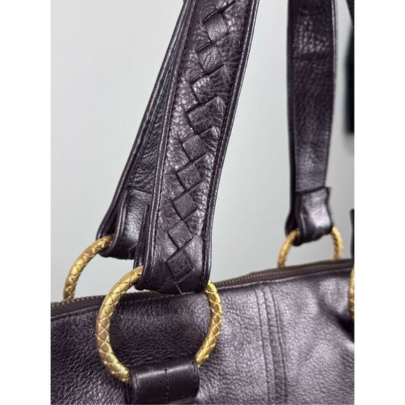 Elliott Lucca Brown Sheen 100% Leather Tote Shoulder Bag - Picture 3 of 16